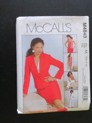 4843 MCCALLS LINED JACKET, MIDRIFF TIE HALTER TOP,  BOTTOMS PATTERN 6-12
